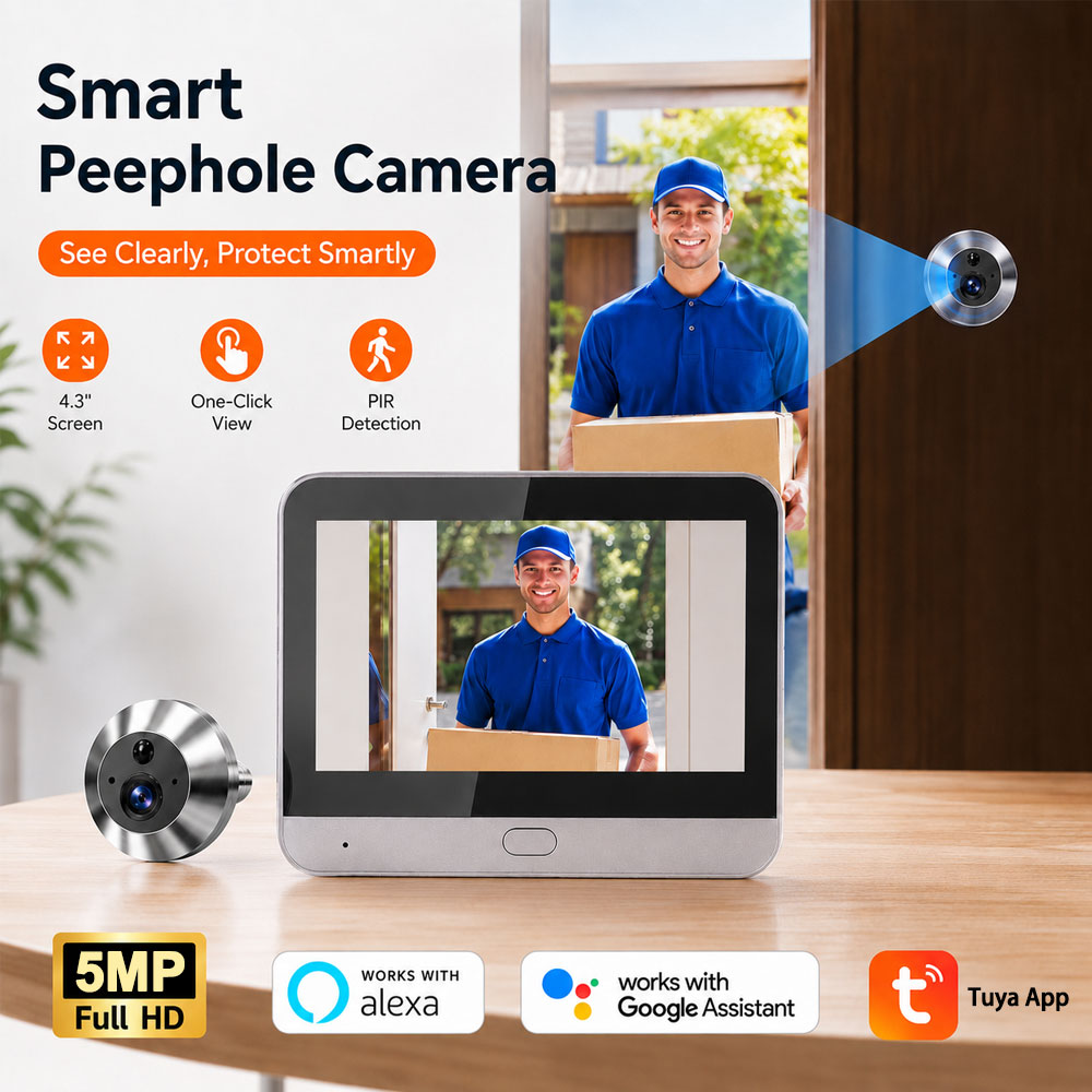 Smart Doorbell Wired - Tuya Smart 5MP 140 ° Brede