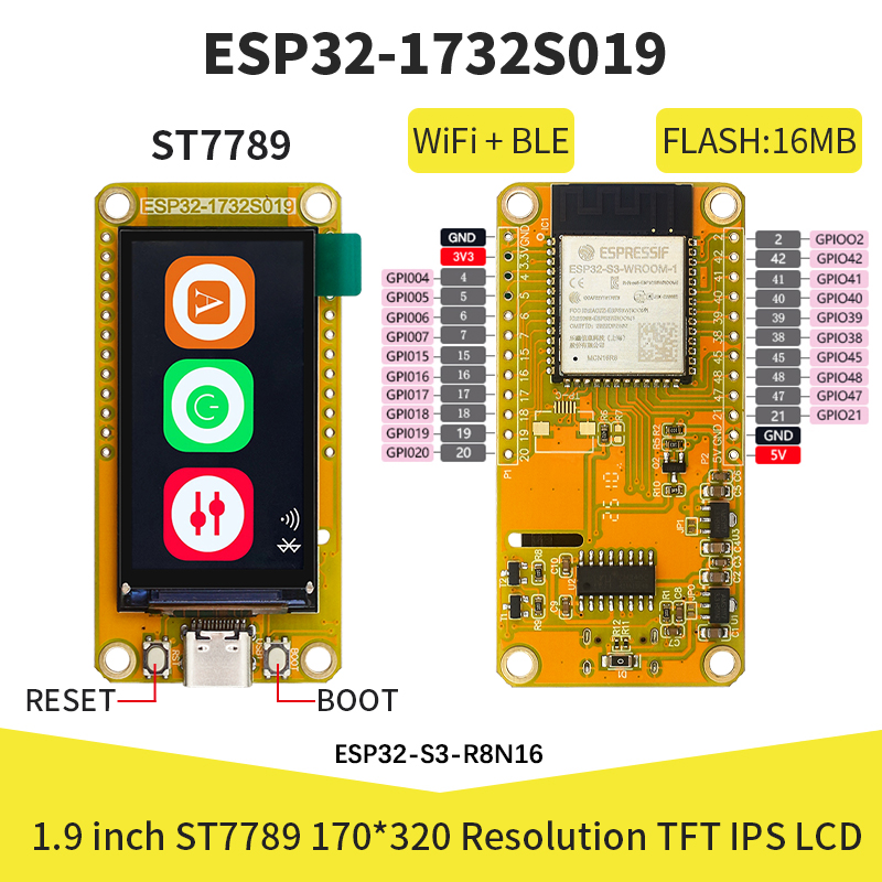 ESP32-S3 1,9 inch IPS LCD 170* - Home Automation Arduino recensie en prijs